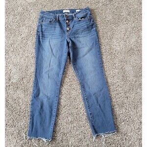 Jessica Simpson Jeans Womens 29 Mid Rise Rolled Cuff Slim Junior Size 29x24 Blue